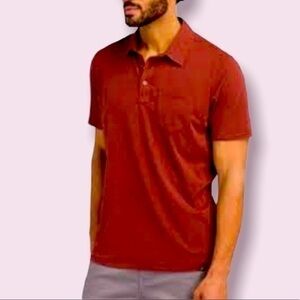 🍰🍭Prana Polo Shirt | Dark Red/Cranberry | Short Sleeve | golf travel office